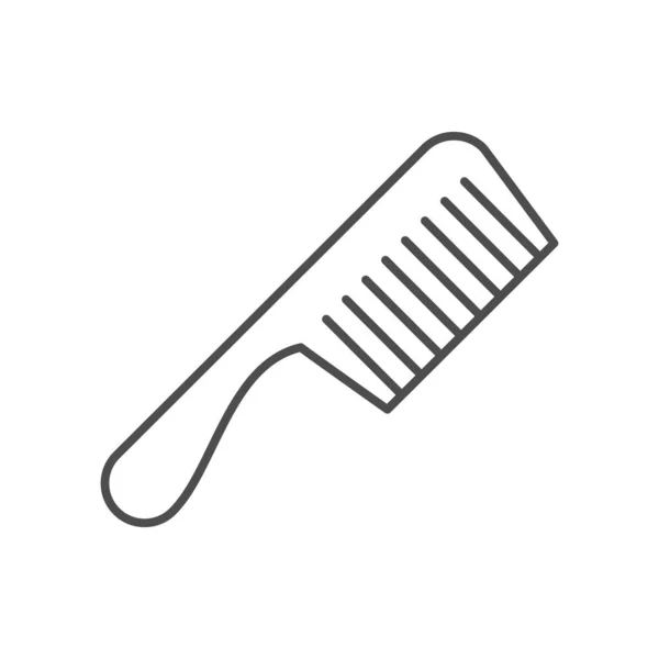 Hair Comb Line Outline Icon Isolated White Vector Illustration — Stock Vector