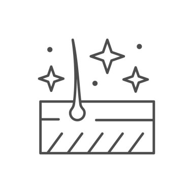 Temiz saç çizgisi ikonu beyaza izole edilmiş. Vektör illüstrasyonu