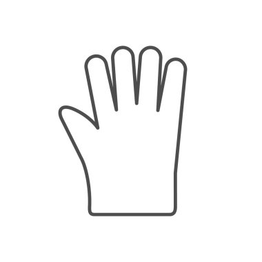 Tek kullanımlık eldiven çizgisi simgesi beyaza izole edildi. Vektör illüstrasyonu