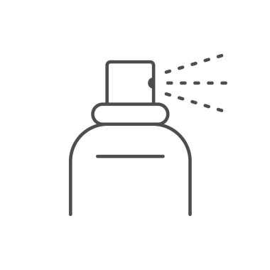 Spreyleme işlemi ana hatları simgesi beyaza izole edildi. Vektör illüstrasyonu