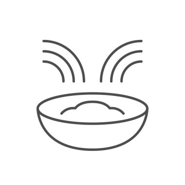 Malzemeleri harmanlamak beyaz üzerine izole edilmiş ana hat simgesi. Vektör illüstrasyonu