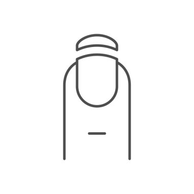 Çivi kesme çizgisi simgesi beyaza izole edildi. Vektör illüstrasyonu