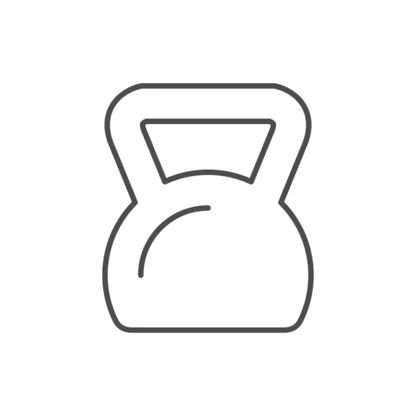 Fitness Kettlebell Line Outline Icon Isoliert Auf Weiß Vektorillustration — Stockvektor