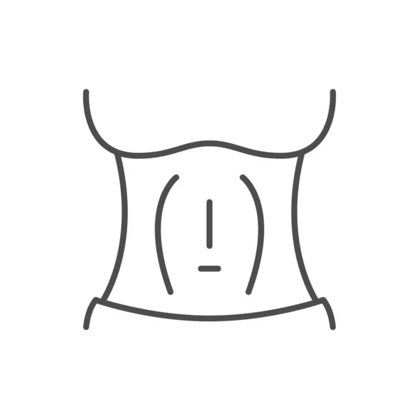 Иконка Контура Женской Брюшной Линии Изолирована Белом Векторная Иллюстрация — стоковый вектор