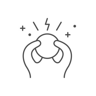 İnsan panik çizgisi ana hatları beyaz üzerine izole edilmiş. Vektör illüstrasyonu