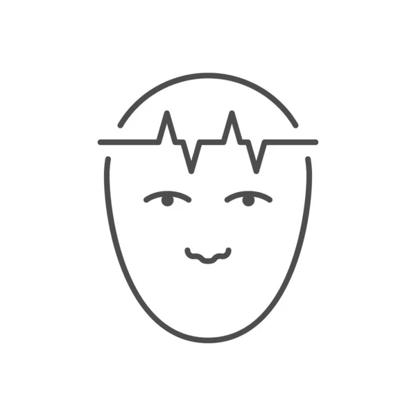 Mental Activity Line Outline Icon Isolated White Vector Illustration — ストックベクタ