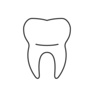 İnsan diş çizgisi ana hatları beyaz üzerine izole edilmiş. Vektör illüstrasyonu