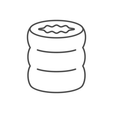 Bağırsak yapısı ana hatları beyaz üzerine izole edilmiş. Vektör illüstrasyonu