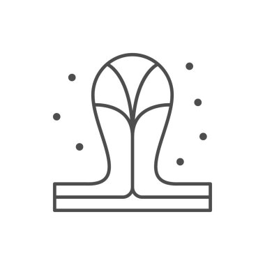 Papillae bağırsakları beyaz üzerine izole edilmiş ana hat ikonu. Vektör illüstrasyonu