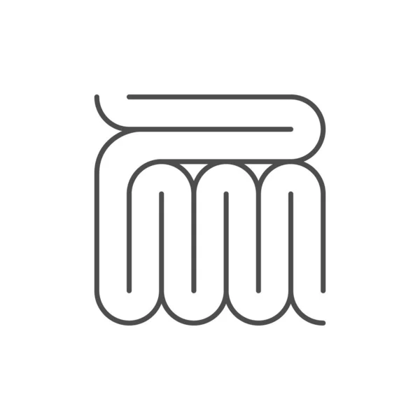Human Intestines Line Outline Icon Isolated White Vector Illustration — Vetor de Stock