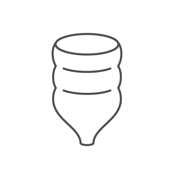 Human Anus Line Outline Icon Isolated White Vector Illustration — ストックベクタ