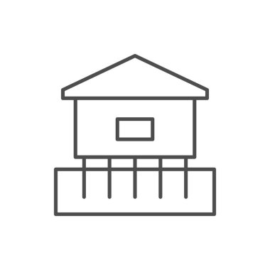 Yığın temel çizgisi ana hatları beyaz üzerine izole edilmiş. Vektör illüstrasyonu