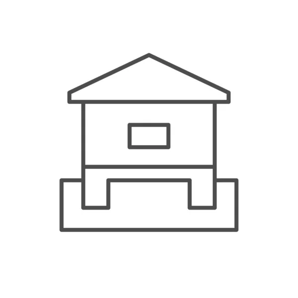 Ícone Esboço Linha Fundação Casa Isolado Branco Ilustração Vetorial —  Vetores de Stock