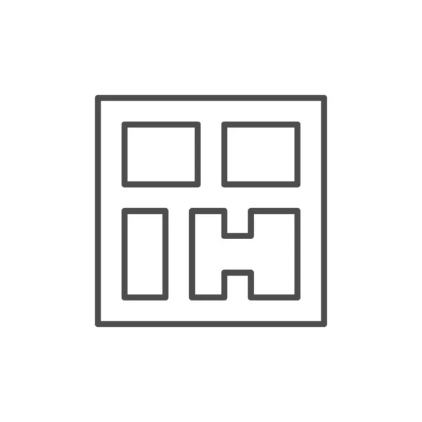 Foundation Scheme Line Outline Icon Isolated White Vector Illustration — ストックベクタ
