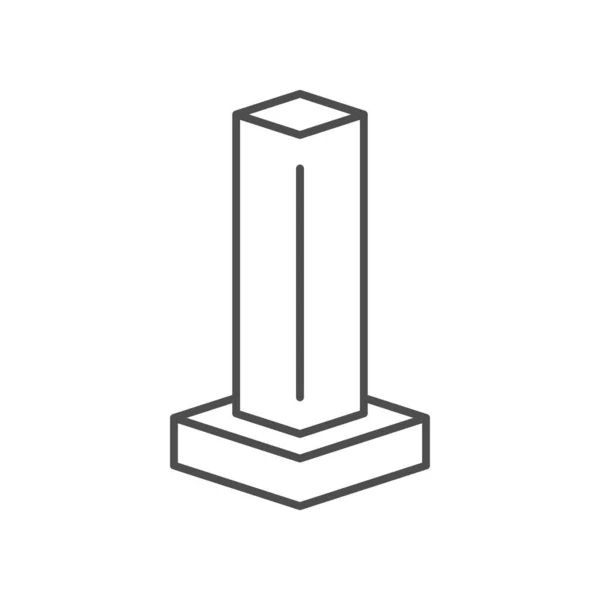 Icône Contour Colonne Construction Isolée Sur Blanc Illustration Vectorielle — Image vectorielle