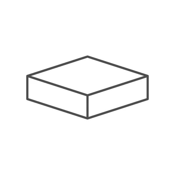 Concrete Slab Line Outline Icon Isolated White Vector Illustration — Vetor de Stock
