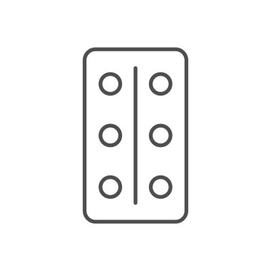 Hap çizgisi taslak simgesi beyaza izole edildi. Vektör illüstrasyonu