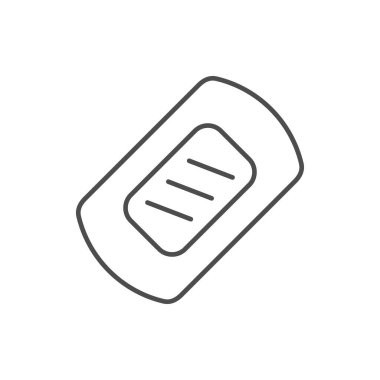 Doğum kontrol bandı ana hatları simgesi beyaza izole edilmiş. Vektör illüstrasyonu