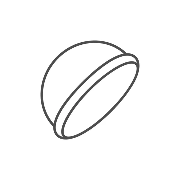 Contraceptive Cap Line Outline Icon Isolated White Vector Illustration — ストックベクタ