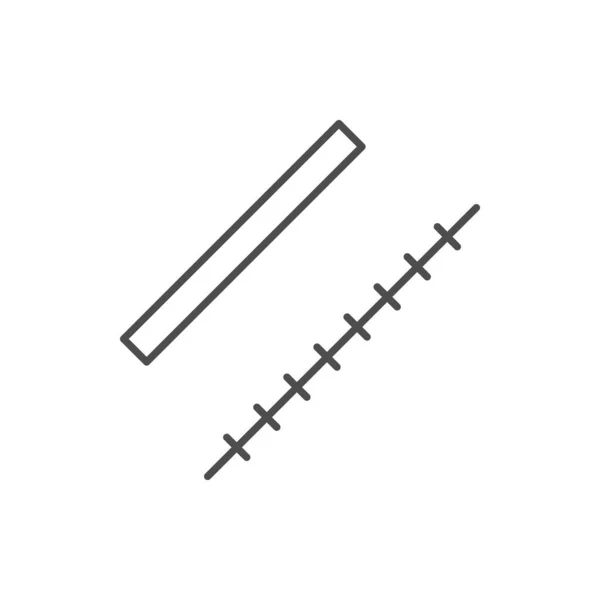 Contraceptive Implant Line Outline Icon Isolated White Vector Illustration — 스톡 벡터