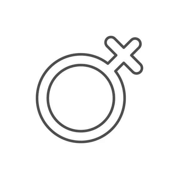 Female Gender Line Outline Icon Isolated White Vector Illustration — Stok Vektör