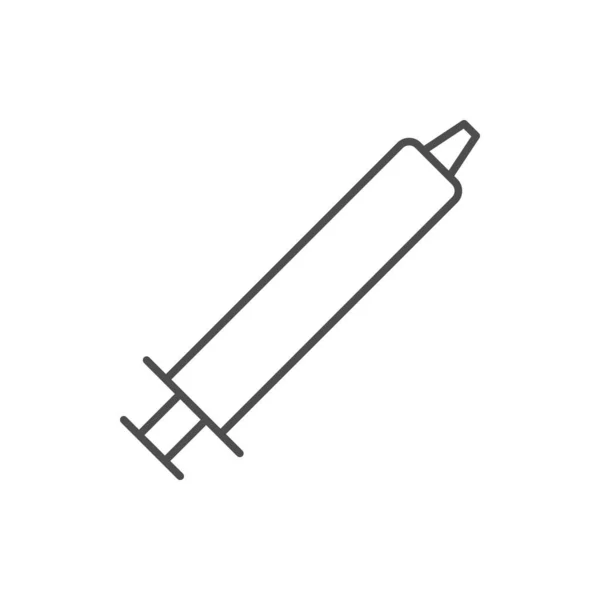 Spermicide Gel Line Outline Icon Isolated White Vector Illustration — 스톡 벡터