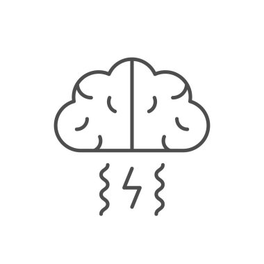 Düşünme süreci ana hatları simgesi beyaz üzerinde izole. Vektör illüstrasyonu