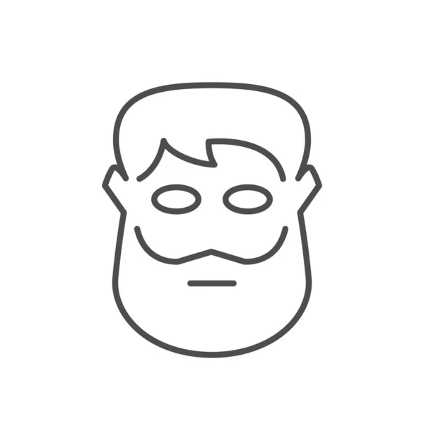 Ancient Philosopher Line Outline Icon Isolated White Vector Illustration — 스톡 벡터