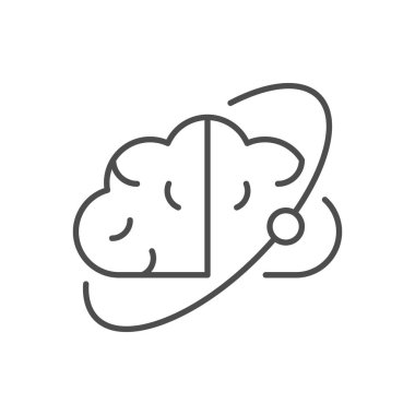 Düşünme süreci ana hatları simgesi beyaz üzerinde izole. Vektör illüstrasyonu