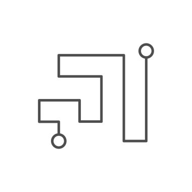 Problem çözüm çizgisi ana hatları simgesi beyaza izole edildi. Vektör illüstrasyonu