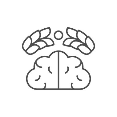 Entellektüel kazanan çizgi ana hatları beyaz üzerine izole edilmiş. Vektör illüstrasyonu