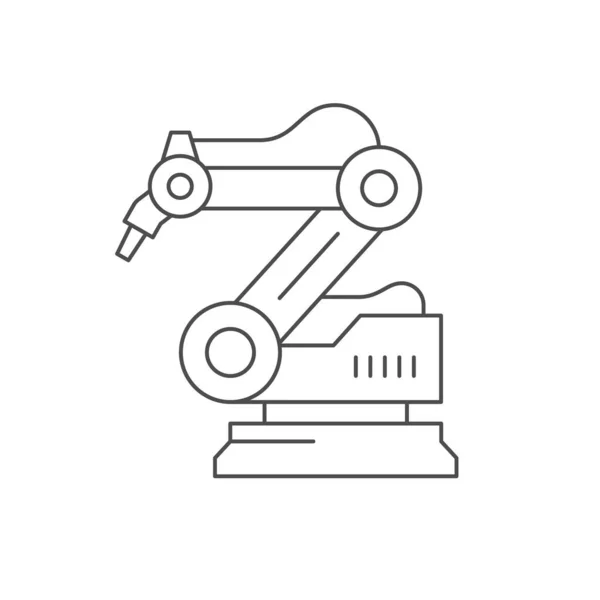 Robotic Welding Machine Line Icon Isolated White Vector Illustration — Διανυσματικό Αρχείο