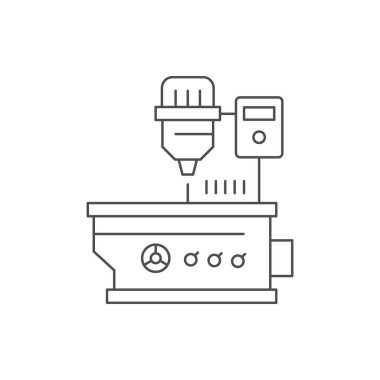 Değirmen makinesi çizgisi çizgisi simgesi beyaza izole edildi. Vektör illüstrasyonu