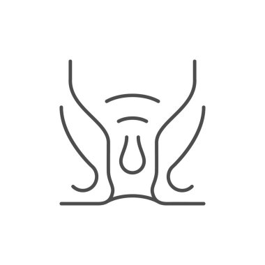 İç hemoroit çizgisi ana hatları beyaz üzerine izole edilmiş. Vektör illüstrasyonu