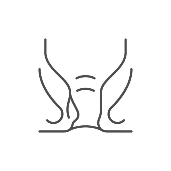 Internal Hemorrhoid Line Outline Icon Isolated White Vector Illustration — 图库矢量图片