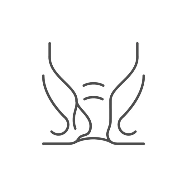 Internal Hemorrhoid Line Outline Icon Isolated White Vector Illustration — Stock vektor