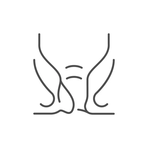 External Hemorrhoid Line Outline Icon Isolated White Vector Illustration — Stock vektor