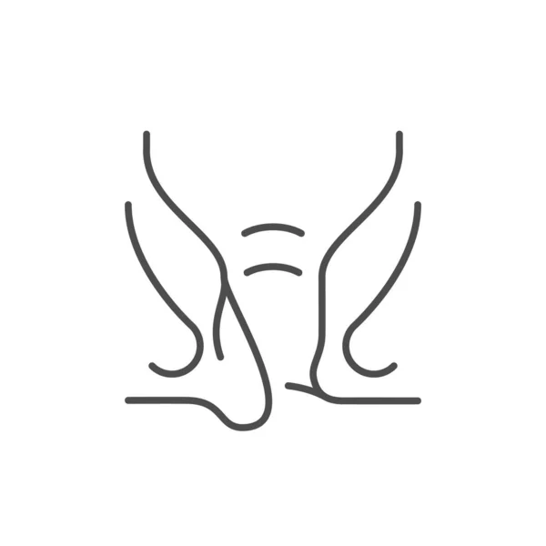 External Hemorrhoid Line Outline Icon Isolated White Vector Illustration — Διανυσματικό Αρχείο