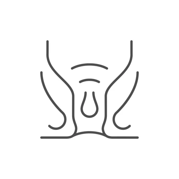 Internal Hemorrhoid Line Outline Icon Isolated White Vector Illustration —  Vetores de Stock