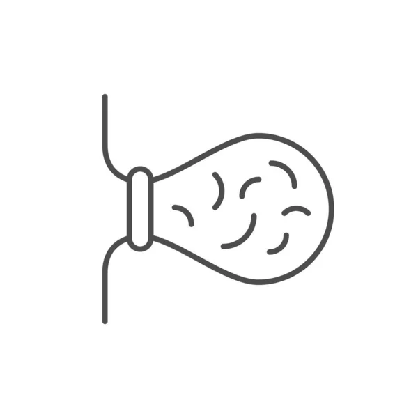 Hemorrhoid Ligation Line Outline Icon Isolated White Vector Illustration — Stock Vector