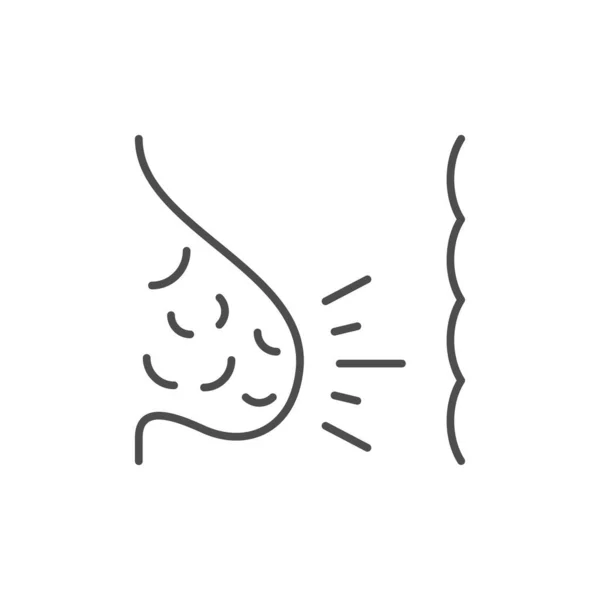 Лінія Запалення Геморою Накреслює Піктограму Ізольовану Білому Векторні Ілюстрації — стоковий вектор