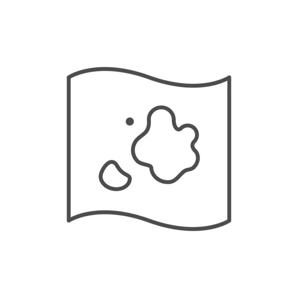 Stained Toilet Paper Line Icon Isolated White Vector Illustration — 스톡 벡터