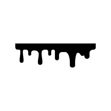 Dripping liquid or smudge glyph icon isolated on white. Vector illustration