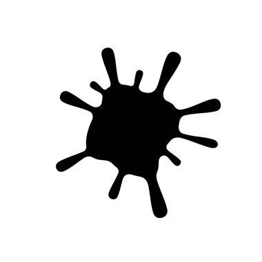 Ink or liquid blot glyph icon isolated on white. Vector illustration