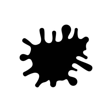 Ink or liquid blot glyph icon isolated on white. Vector illustration