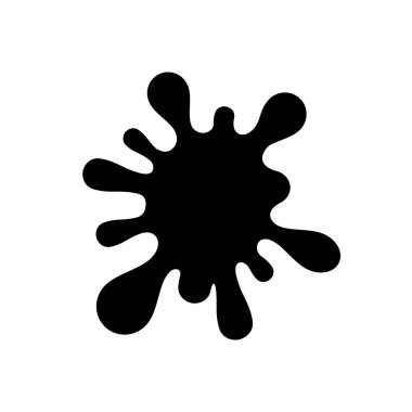 Ink or liquid blot glyph icon isolated on white. Vector illustration