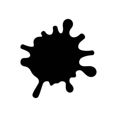 Ink or liquid blot glyph icon isolated on white. Vector illustration