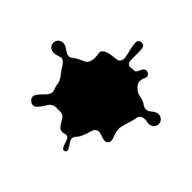 Ink or liquid blot glyph icon isolated on white. Vector illustration