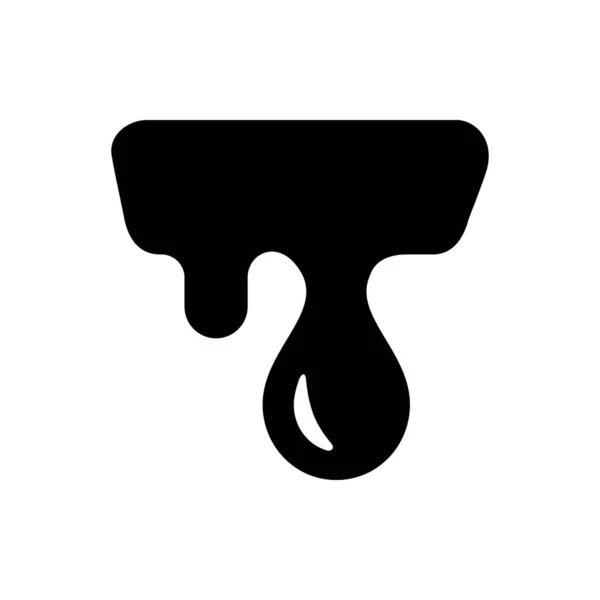 Dripping Liquid Smudge Glyph Icon Isolated White Vector Illustration — Vector de stock