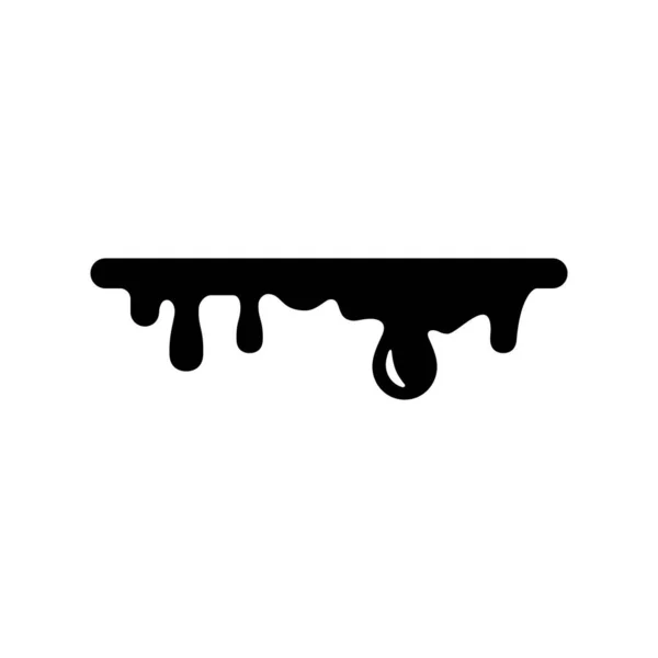 Dripping Liquid Smudge Glyph Icon Isolated White Vector Illustration — Stock vektor